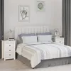 Image de vidaXL Tables de chevet 2 pcs Blanc 40x35x615 cm Bois de pin massif 813702