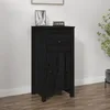 Image de vidaXL Buffet Armoire Latérale Armoire de Rangement Organisateur de Maison Meuble de Salon Intérieur Noir 40x35x80 cm Bois 813762