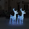 Image de vidaXL 2x Rennes de Noël 80 LED Rennes Éclairés Décoration de Vacances Ornement de Noël Décoration de Fête Maison Intérieur 342680
