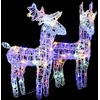 Image de vidaXL Rennes de Noël 2 pcs 80 LED Multicolore Acrylique 342681