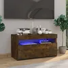 Image de vidaXL Meuble TV avec Lumières LED Armoire Basse Centre de Divertissement Armoire Média Salon Salle de Séjour Intérieur 815123