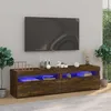 Image de vidaXL 2x Meubles TV avec Lumières LED Armoires Basses Centres de Divertissement Armoires Média Salon Salle de Séjour Chêne 815124