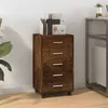 Image de 342674 vidaXL Armoire à tiroirs avec roulettes Chêne fumé Bois dingénierie