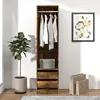 Image de vidaXL Armoire avec tiroirs Chêne fumé 50x50x200 cm Bois dingénierie 815348