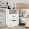 Image de vidaXL Table de chevet Blanc Bois dingénierie 811232