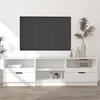 Image de vidaXL Meuble TV Blanc 150x335x45 cm Bois dingénierie 811457