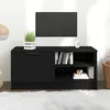 Image de vidaXL Meuble TV Noir 80x35x365 cm Bois dingénierie 811468
