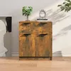 Image de Buffet Bas - Chêne Fumé - 60x30x70 cm - 2 Portes - Bois dIngénierie - Style Contemporain