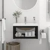Image de vidaXL Cadre de lavabo de salle de bain vasque à encastrer Noir Fer cadre de lavabo meuble de salle de bain cadre console 3101383