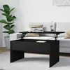 Image de vidaXL Table basse Noir 80x505x415 cm Bois dingénierie 809639
