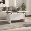Image de vidaXL Table basse Blanc 80x50x425 cm Bois dingénierie 809728