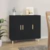 Image de vidaXL Buffet Armoire de Rangement Organisateur de Maison Meuble de Rangement Armoire de Salon Intérieur Noir 90x34x80 cm 812493