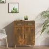 Image de 817357 vidaXL Buffet Chêne fumé 695x34x89 cm Bois dingénierie