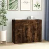 Image de Buffet Bas - Chêne Fumé - 88x30x70 cm - 3 Portes - Bois dIngénierie - Design Contemporain