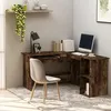 Image de vidaXL Bureau dangle chêne fumé 120x140x75 cm bois dingénierie 815384