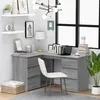 Image de 815442 vidaXL Bureau dangle Sonoma gris 145x100x76 cm Bois dingénierie