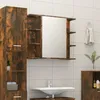 Image de vidaXL Armoire à miroir de salle de bain Chêne fumé 80x205x64 cm Bois 815522