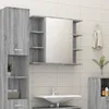 Image de vidaXL Armoire à miroir de salle de bain Sonoma gris 80x205x64cm Bois 815523