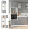 Image de vidaXL Meuble micro-ondes Lyon Gris Sonoma 60 x 57 x 207 cm Bois dingénierie 815604