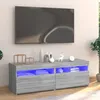 Image de vidaXL Meuble TV avec lumières LED sonoma gris 120x35x40 cm 815673