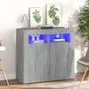 Image de vidaXL Buffet avec Lumières LED Armoire de Rangement Organisateur de Maison Meuble de Salle de Séjour Salon Intérieur Sonoma 815730
