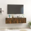 Image de vidaXL Meubles TV suspendus 2 pcs Chêne fumé 60x30x30 cm 815868