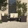 Image de vidaXL Salon de jardin avec coussins 4 pcs résine tressée noir 319196