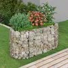 Image de vidaXL Lit Surélevé à Gabion Parterre de Fleurs Support de Plante Jardinière Pot de Fleurs Jardin Terrasse Extérieur Fer 152024