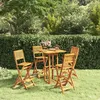Image de vidaXL Ensemble de Bar dExtérieur 5 pcs Tabourets de Bar avec Repose-pieds Mobilier avec Table Patio Terrasse Bois 3104962