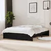 Image de vidaXL Cadre de lit sans matelas noir bois massif 140x190 cm 814933