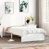 Image de vidaXL Cadre de lit Blanc Bois massif 90x190 cm Simple 815010