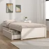 Image de vidaXL Cadre de lit avec tiroirs Blanc 75x190 cm Petit simple 3103454