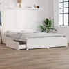 Image de vidaXL Cadre de lit avec tiroirs Blanc 135x190 cm Double 3103545