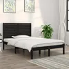 Image de vidaXL Cadre de lit Noir Bois massif 140x190 cm 3104592