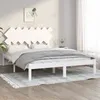 Image de vidaXL Cadre de lit Blanc 140x190 cm Bois massif 3104849