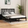 Image de vidaXL Cadre de lit Noir Bois de pin massif 140x190 cm 3105144