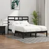 Image de vidaXL Cadre de lit Noir Bois massif 140x190 cm 3105779