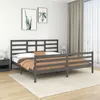 Image de vidaXL Cadre de lit Gris Bois massif 200x200 cm 3105882