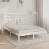 Image de vidaXL Cadre de lit sans matelas blanc bois massif 140x190 cm 3105931