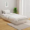 Image de vidaXL Cadre de Lit Sommier à Lattes Lit Adulte Simple Cadre à Lattes sur Pied Chambre à Coucher Maison Intérieur Blanc Bois 819938