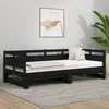 Image de vidaXL Lit coulissant sans matelas noir 2x(80x200)cm 820321