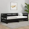 Image de vidaXL Lit coulissant Noir Bois de pin solide 2x(90x190) cm 820326
