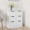 Image de 811152 vidaXL Buffets 2 pcs Blanc 30x30x70 cm Bois dingénierie