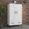 Image de vidaXL Buffet haut Blanc 70x31x115 cm Bois dingénierie 812573