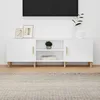 Image de vidaXL Meuble TV Blanc 150x30x50 cm Bois dingénierie 812618