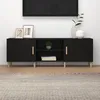 Image de vidaXL Meuble TV Noir 150x30x50 cm Bois dingénierie 812619