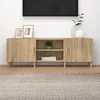Image de vidaXL Meuble TV Chêne sonoma 150x30x50 cm Bois dingénierie 812621