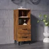 Image de 817417 vidaXL Buffet Chêne fumé 345x34x90 cm Bois dingénierie