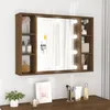 Image de Armoire à miroir - vidaXL - Chêne marron - 76x15x55 cm - LED - 6 compartiments de rangement
