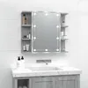 Image de vidaXL Armoire à Miroir avec LED Armoire de Rangement Miroir de Maquillage Meuble de Salle de Bain Maison Intérieur Sonoma 820452